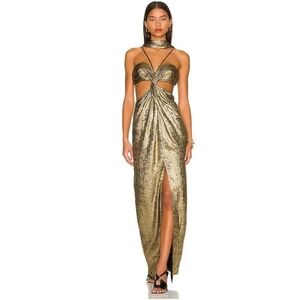 Cult Gaia Gold Cody Gown XS
